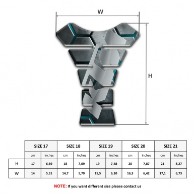 KTM Tank Guard Pads Gray Figures with Turquoise Chanels Design