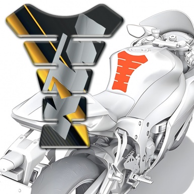 KTM Tank Pad Protector Yellow Diagonal Tape Model Style