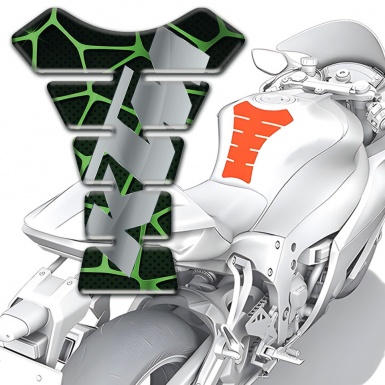 KTM Tank Pad Protector Black with Green patterns Base Gray Logo 