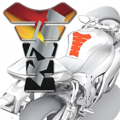 KTM Tank Protector Fire Colors Base Gray Logo Style 