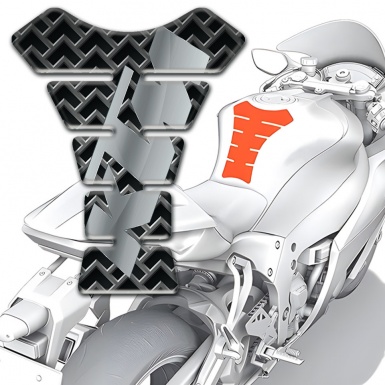 KTM Tank Guard Pads Gray Grid with Stylish Logo 