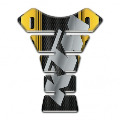 KTM Tank Pad Protector Black Yellow Print Base Gray Logo 