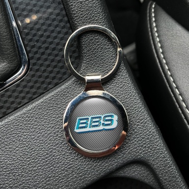 BBS Metal Key Ring Light Carbon Sky Neon Logo Design