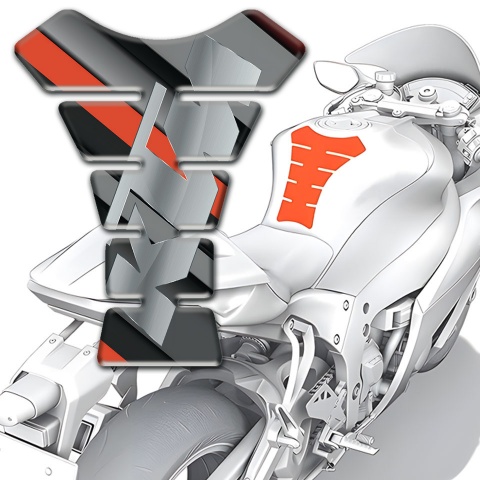 KTM Tank Guard Pads Stylish Logo Diagonal Gray Orange Decoration Base 