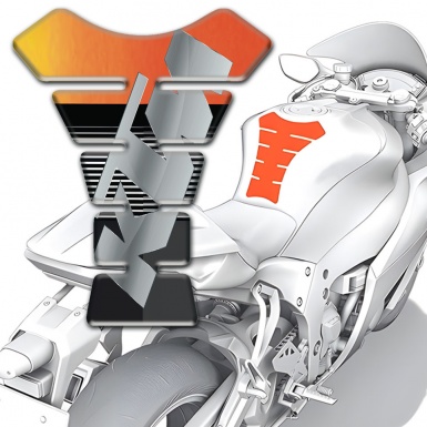 KTM Tank Guard Pads Black Orange effect Base and Gray Logo 