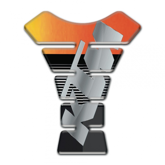 KTM Tank Guard Pads Black Orange effect Base and Gray Logo 