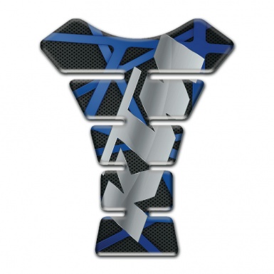 KTM Tank Pad Protector Black with Blue Patterns Base Gray Logo 