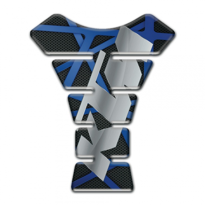 KTM Tank Pad Protector Black with Blue Patterns Base Gray Logo 