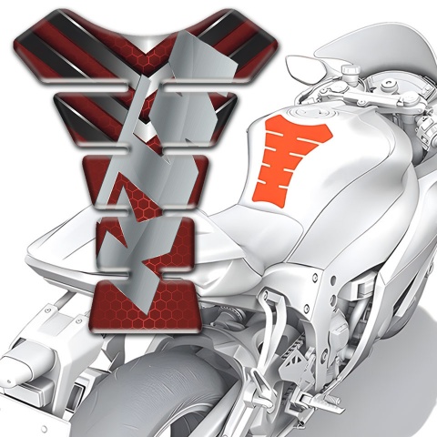 KTM Tank Protector Red with Nicel Details ign withGray Logo 