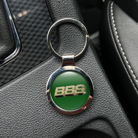 BBS Key Holder Metal Green Gold Gradient Logo Design