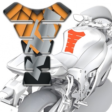 KTM Tank Pad Motorbike Orange Parts Base Design and Gray Logo 