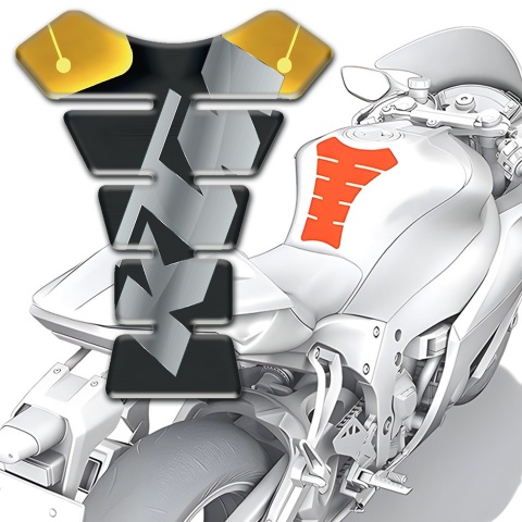 KTM Tank Protector Yellow Black Print with Stylish Gray Logo