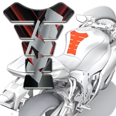 KTM Tank Guard Pads Black with Red V Shape Decoration Design 