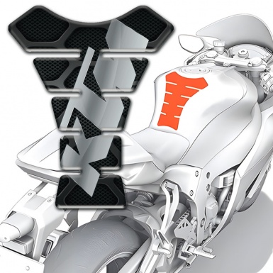 KTM Tank Pad Motorbike Black with Gray Patters Base Stylish Print Logo 