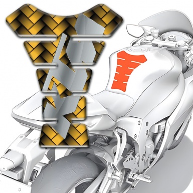 KTM Tank Protector Yellow Mosaic Base Gray Logo Style 