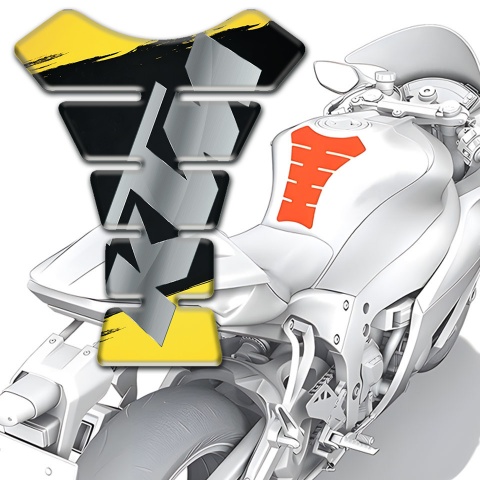 KTM Tank Guard Pads Gray Logo and Base with Yellow Black Print 