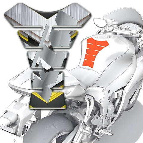 KTM Tank Guard Pads Silver Yellow Decoration Gray Logo 