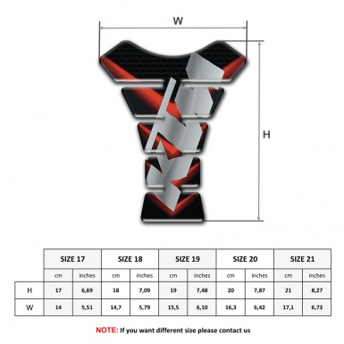 KTM Tank Pad Protector Black with Red V Shape Details Base and Gray Logo 
