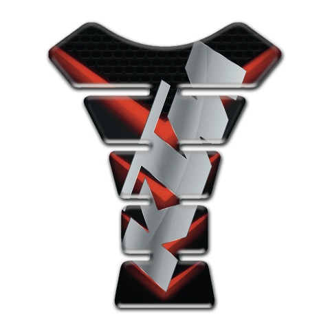 KTM Tank Pad Protector Black with Red V Shape Details Base and Gray Logo 