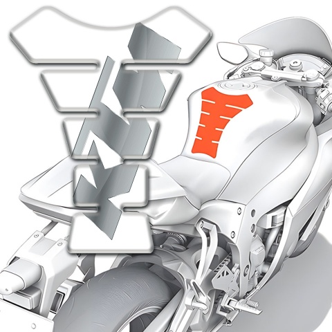 KTM Tank Protector White Base Gray Logo 