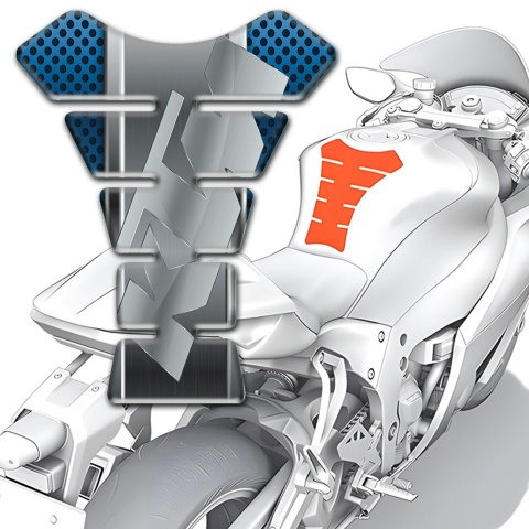 KTM Tank Protector Model with Perforated Blue Surface Design 