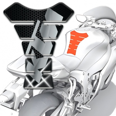 KTM Tank Pad Protector Crossed Lights Base and Gray logo 