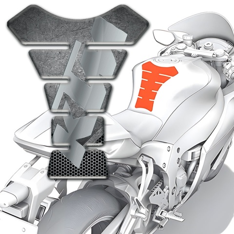 KTM Tank Pad Motorbike Scratched Plate Design Gray Logo 