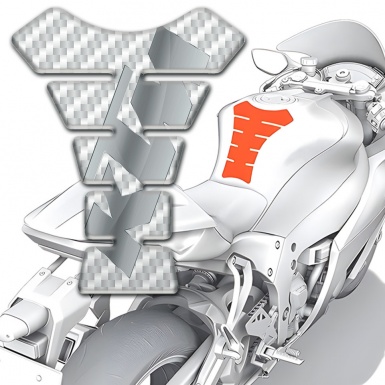 KTM Tank Pad Motorbike Model with White Carbon Design 