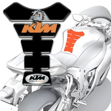 KTM Tank Guard Pads Black Base Dog Logo 