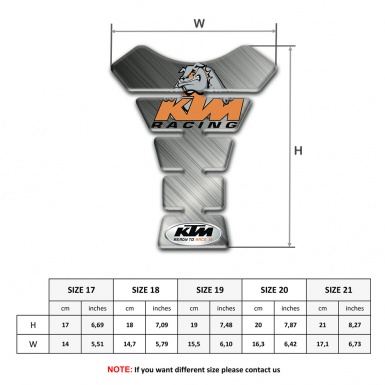 KTM Tank Pad Protector Matte Gray Logo and Dog Logo 