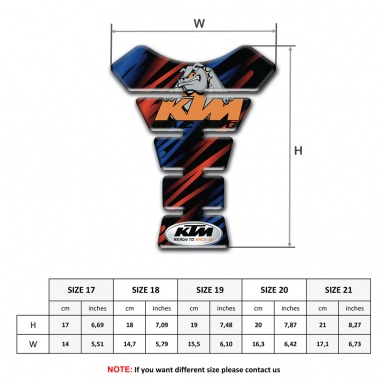 KTM Tank Pad Motorbike Black with Blue Red Patterns Base and Dog logo 