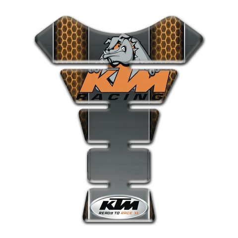 KTM Tank Protector Gray with Copper Honeycomb Base and Dog Logo 