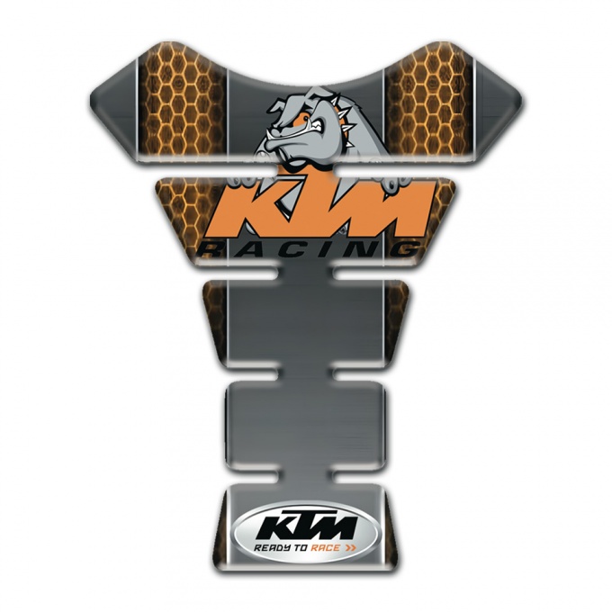 KTM Tank Protector Gray with Copper Honeycomb Base and Dog Logo 