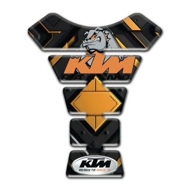 KTM Tank Guard Pads Yellow Rhombus Base and Dog Logo 