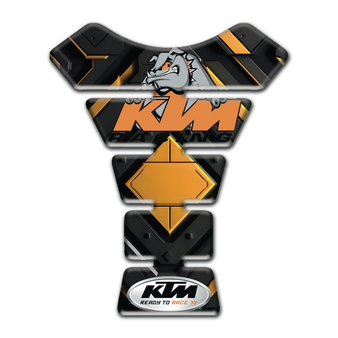 KTM Tank Guard Pads Yellow Rhombus Base and Dog Logo 