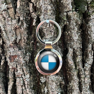 BMW Metal Key Ring Black Ring Blue White Logo