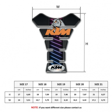 KTM Tank Pad Protector Neon Lines Base Style and Dog Logo 