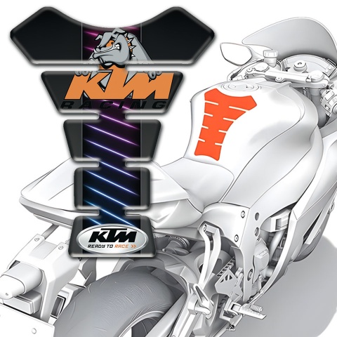 KTM Tank Pad Protector Neon Lines Base Style and Dog Logo 