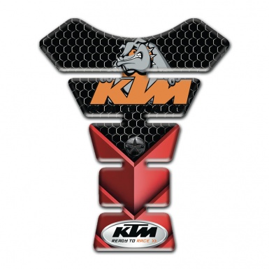 KTM Tank Pad Motorbike Red Black Elemets Base and Dog Logo Style 