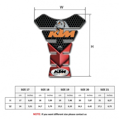 KTM Tank Pad Motorbike Red Black Elemets Base and Dog Logo Style 