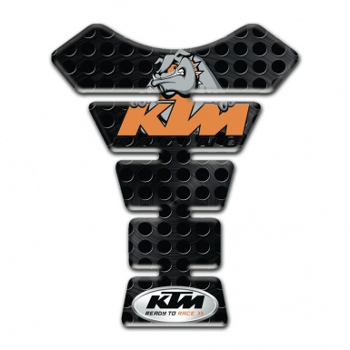 KTM Tank Guard Pads Perforated Black Surface and Dog Logo 