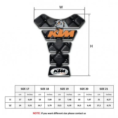 KTM Tank Pad Protector Black Leather base and Dog Logo Style 