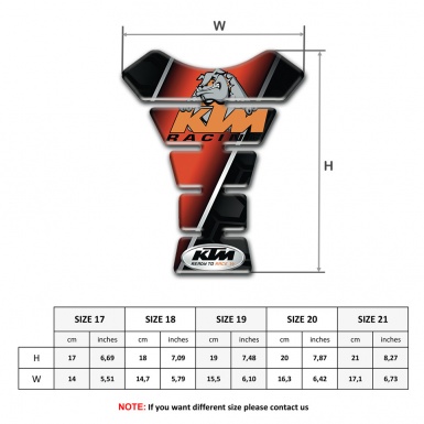 KTM Tank Pad Motorbike Black Red Decoration Dog Logo Edition 