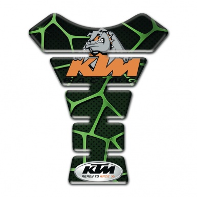 KTM Tank Guard Pads Black withnGreen Patterns Base and Dog Logo Style 