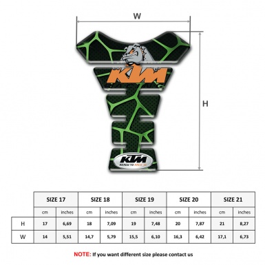 KTM Tank Guard Pads Black withnGreen Patterns Base and Dog Logo Style 