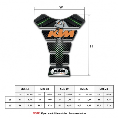 KTM Tank Pad Protector Green Shadow Base and Dog Logo 