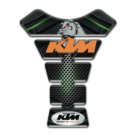 KTM Tank Pad Protector Green Shadow Base and Dog Logo 