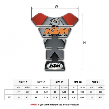 KTM Tank Fuse Gray Red Design with Dog Logo 