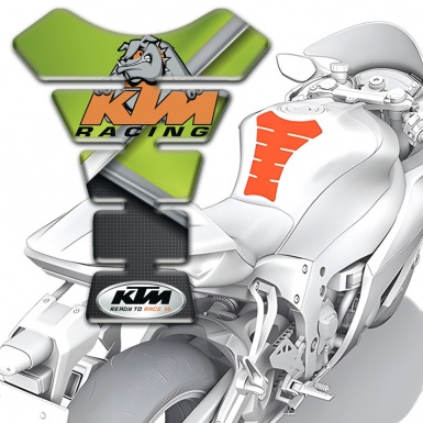 KTM Tank Pad Motorbike Green Black Base and Dog Logo Edition 