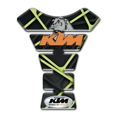 KTM  Tank Protector Black with Green Lines Design and Dog Logo Style 